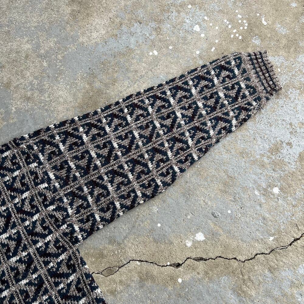 Vintage Y2k Abstract Pattern Cardigan Knit Sweater - image 5